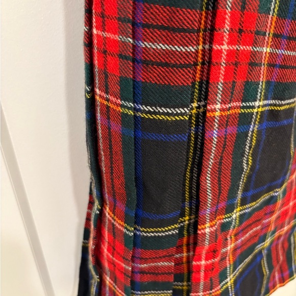 Vintage Woolmark Tartan Plaid Pleated Skirt With Kilt Pin - Picture 6 of 9